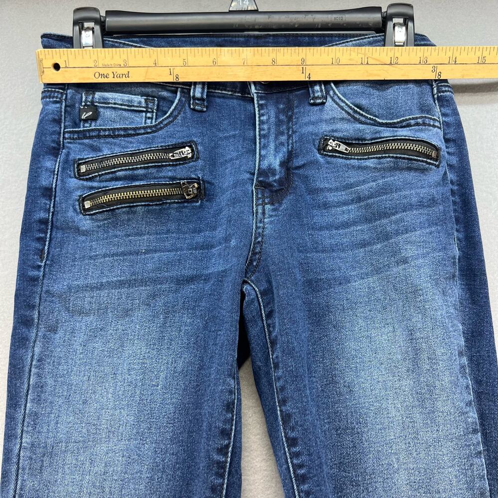 KanCan Jeans Women's Size 26 (5) Blue Moto Multi Zipper Pockets Skinny Normcore - Picture 7 of 12